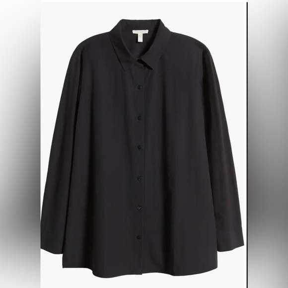 Eileen Fisher Tops - Eileen Fisher Classic Collar Easy Organic Cotton Button-Up Shirt Size XL
